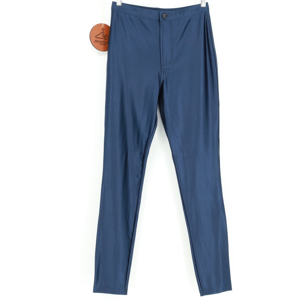 American Apparel Disco Pants Midnight Navy High Waist Skinny Small Retro Rave
